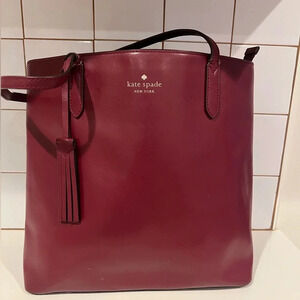 Kate Spade Jana Tote in Blackberry Maroon Red Shoulder Bag